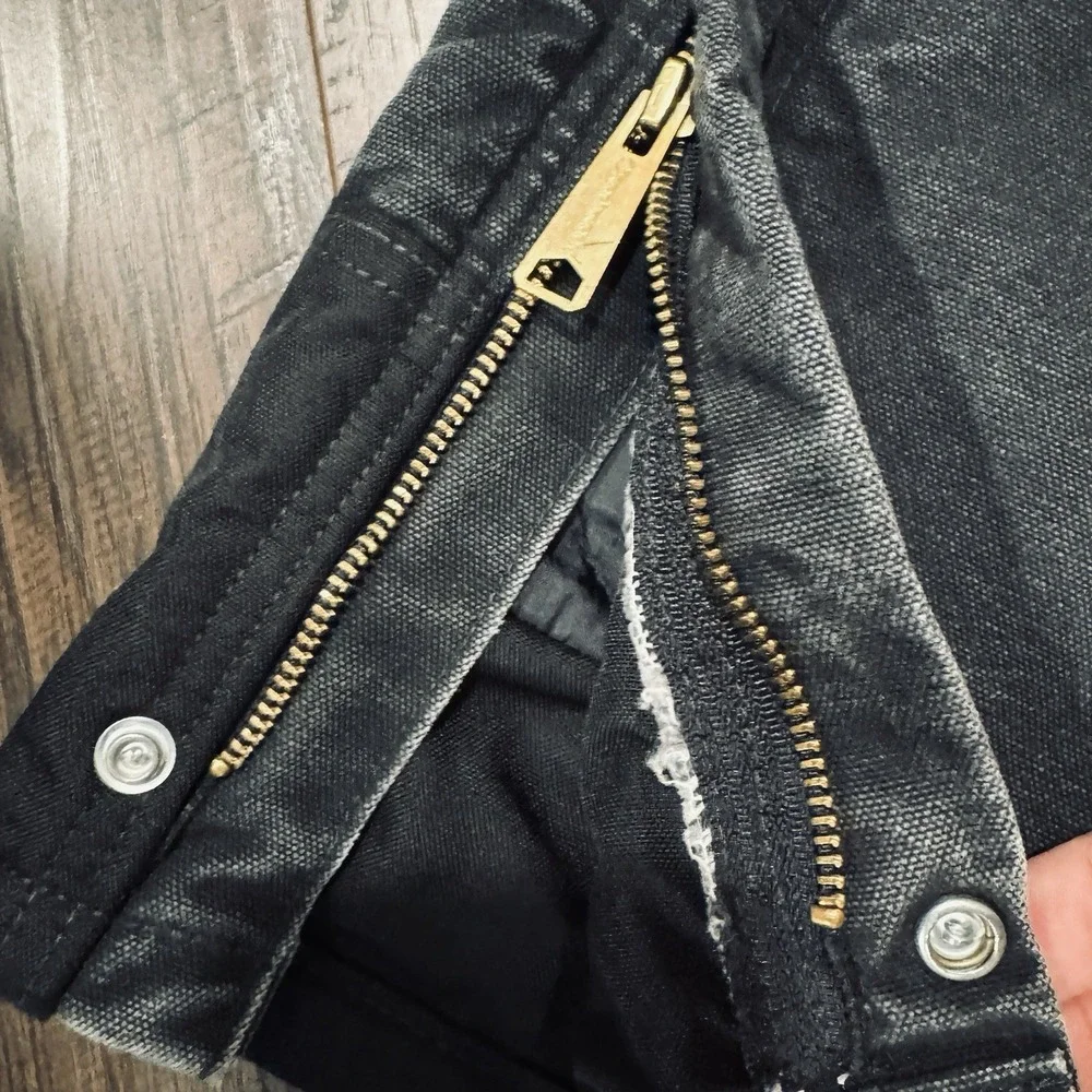 Vintage Carhartt Double Knee Pants Mens Size 36x36 Quilted Black B194 BLK